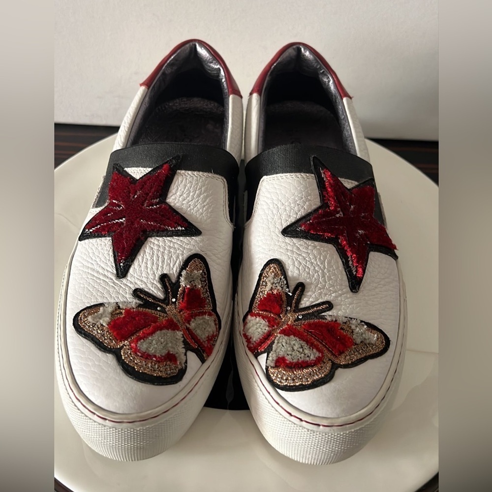 Iceberg made in Italy white Statement Star & Butterfly Embellished Slip-On